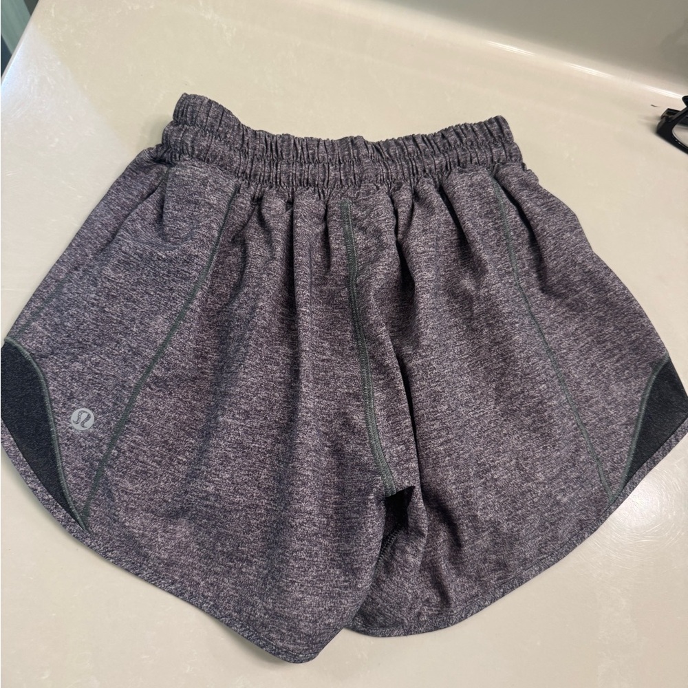 lululemon Hotty Hot 4” Heathered Grey Shorts
